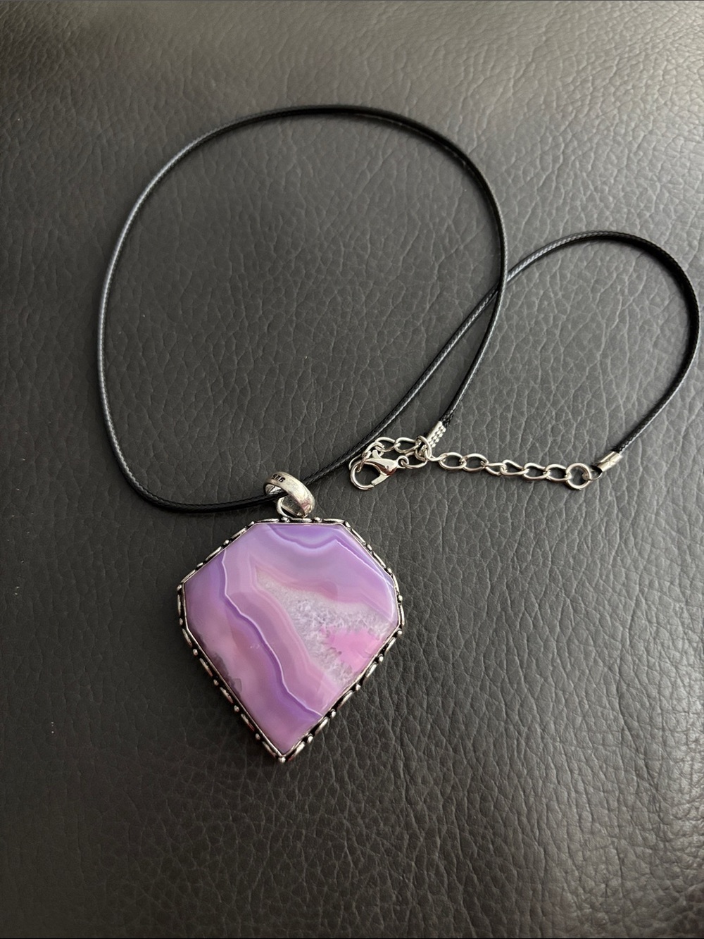 Purple Botswana Agate Pendant Necklace